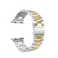 Pulseira de Aço Inox para Apple Watch Clássica Silver Gold